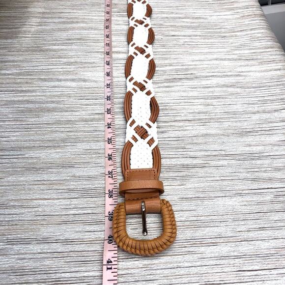 Genuine Leather White Tan Weaved Belt main image 14